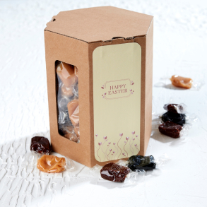 6 kantet &aelig;ske M m/karamelmix