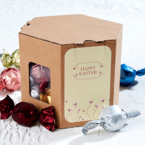 6-kantet &aelig;ske S m/luksus chokoladekuglemix 345g