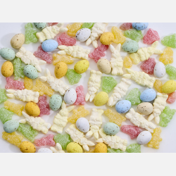 S�lv�g Lille m/nougat fugle�g, p�skevingummi og skumharer, 134g