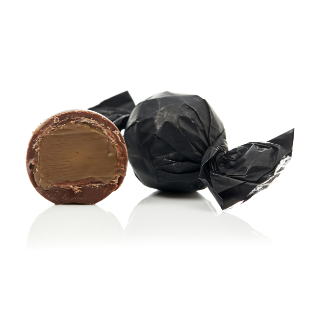 Bulk, Chokoladekugler SORT, fl&oslash;de/lakridscreme 1 kg