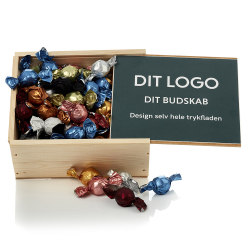 Tr&aelig;kasse skydel&aring;g luksus chokoladekuglemix 1100g