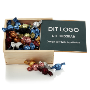 Tr&aelig;kasse skydel&aring;g luksus chokoladekuglemix 1100g