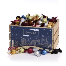 Tr�kasse M -  Luksus chokoladekuglemix 2400g - Christmas Wonderland