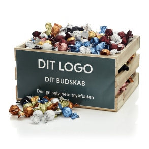 Tr&aelig;kasse lys L med luksus chokoladekuglemix 4200g