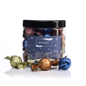 Plastb�tte 750ml -  Luksus chokoladekuglemix 330g - Christmas Wonderland