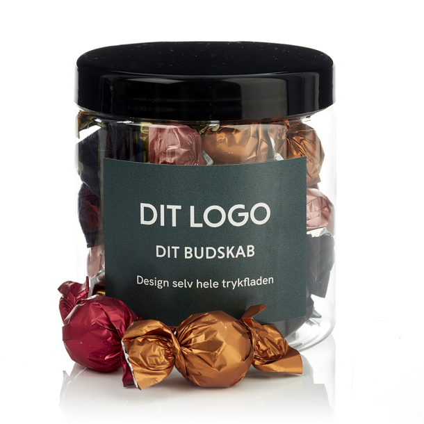 Plastb&oslash;tte 750ml m/luksus chokoladekuglemix 330g