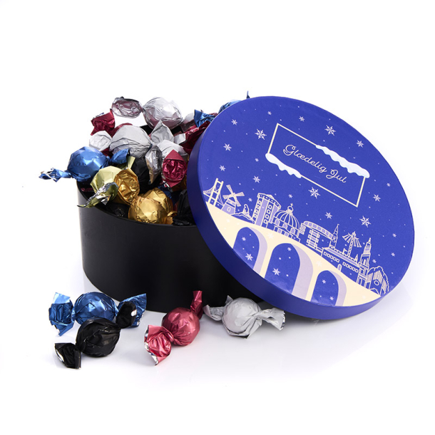 Hatte�ske S - bl� - Luksus chokoladekuglemix 800g - Christmas Wonderland