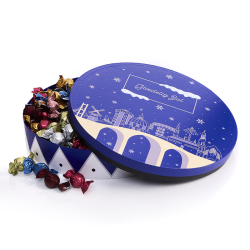 Hatte�ske L - bl� - Luksus chokoladekuglemix 2300g - Gl�delig jul