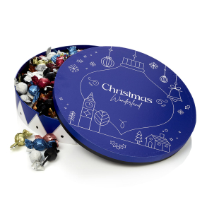 Hatte�ske L - bl� - Luksus chokoladekuglemix 2300g - Christmas Wonderland