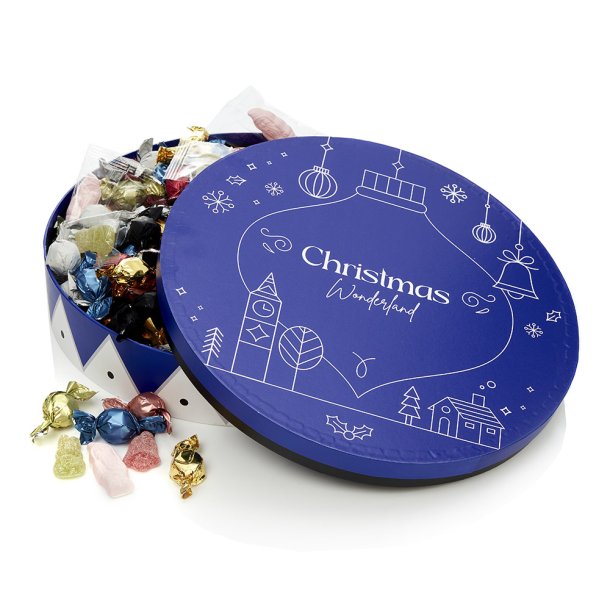 Hatte&aelig;ske L - bl&aring; m/julemix 1550g - Christmas Wonderland