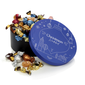 Hatteæske S - blå m/hyggemix 600g - Christmas Wonderland