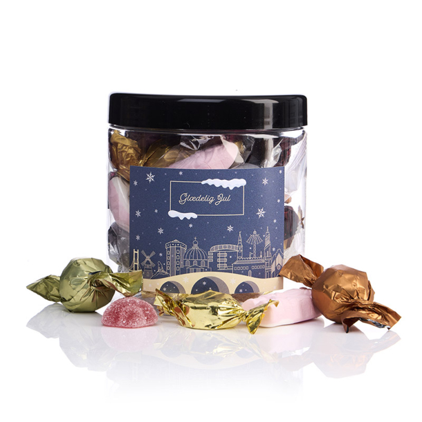 Plastb�tte 750ml m/julemix 230g - Gl�delig Jul