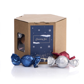 6 kantet �ske S - Luksus chokoladekuglemix 345g - Christmas Wonderland