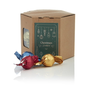 6 kantet æske S - Luksus chokoladekuglemix 345g - Christmas Wonderland