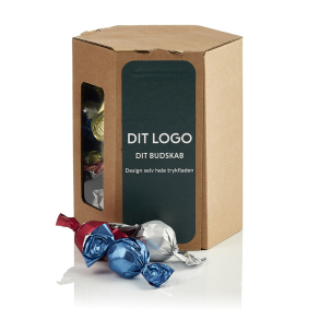 6 kantet &aelig;ske M m/luksus chokoladekuglemix 600g