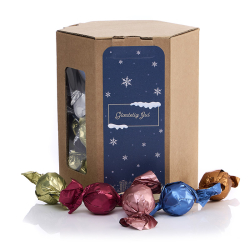 6 kantet �ske M -  Luksus chokoladekuglemix 600g - Christmas Wonderland