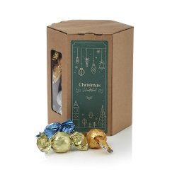 6 kantet &aelig;ske M -  Luksus chokoladekuglemix 600g - Christmas Wonderland