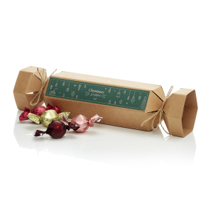 Knallertæske lille, natur - Luksus chokoladekuglemix 235g