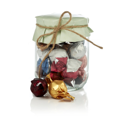 Glas m. htte m/luksus chokoladekuglemix 205g - Christmas Wonderland