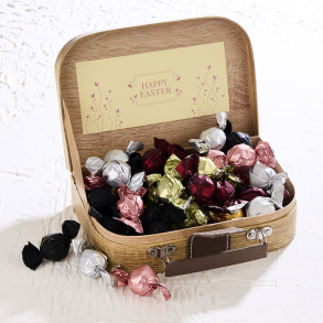 Happy Easter Gavekuffert lille m/luksus chokoladekuglemix 500g