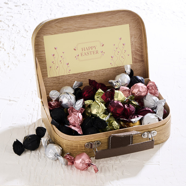 Happy Easter Gavekuffert lille m/luksus chokoladekuglemix 500g