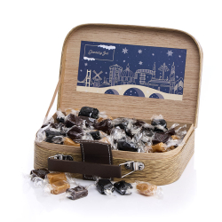 Gavekuffert lille m/karamelmix 500g -  Gl�delig Jul