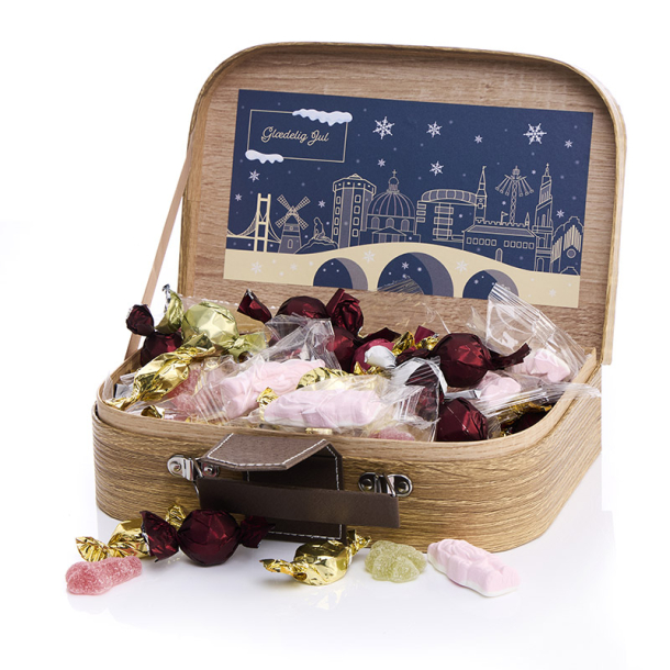 Gavekuffert stor m/julemix 1000g - Gl�delig Jul