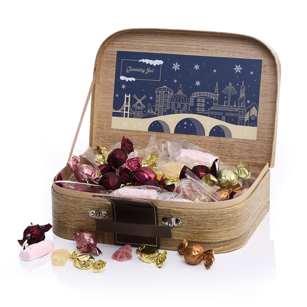 Gavekuffert mellem m/julemix 680g -  Gl&aelig;delig Jul