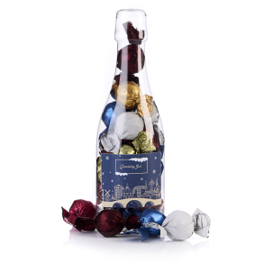 Plastikflaske mini m/luksus chokoladekuglemix 205g - Gl�delig jul