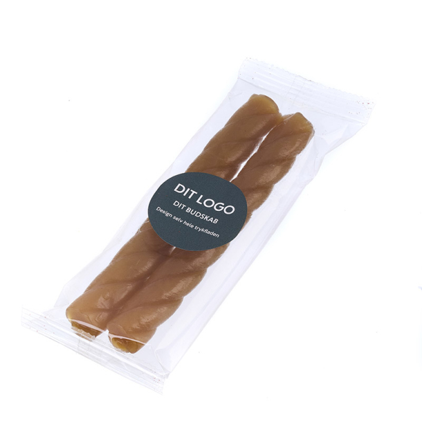 Flowpack 210x70mm, 2 stk st�nger, Karamel, 100g