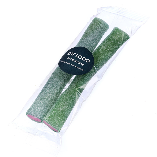 Flowpack 230x70mm, 2 stk st�nger, Sur vandmelon, 100g
