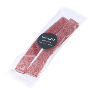 Flowpack 230x70mm, 2 stk st�nger, Sur jordb�r, 100g