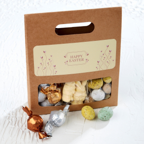 Kuffert�ske, natur m/Chokoladekugler, P�skeskum, Nougatfugle�g 330g