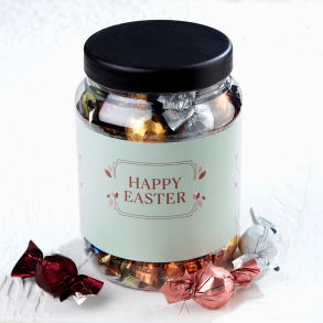 Plastb&oslash;tte 1500ml m/luksus chokoladekuglemix 690g