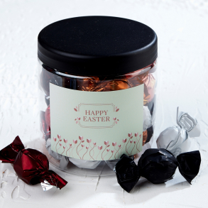 Plastb&oslash;tte 750ml m/luksus chokoladekuglemix 330g