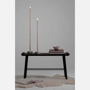 2 stk. Høje Uyuni stagelys, marmorstager, fjernbetjening & batterier